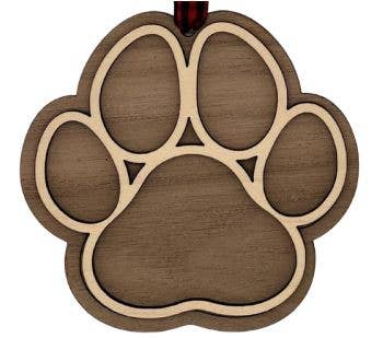 Dog Paw Christmas Holiday Ornament
