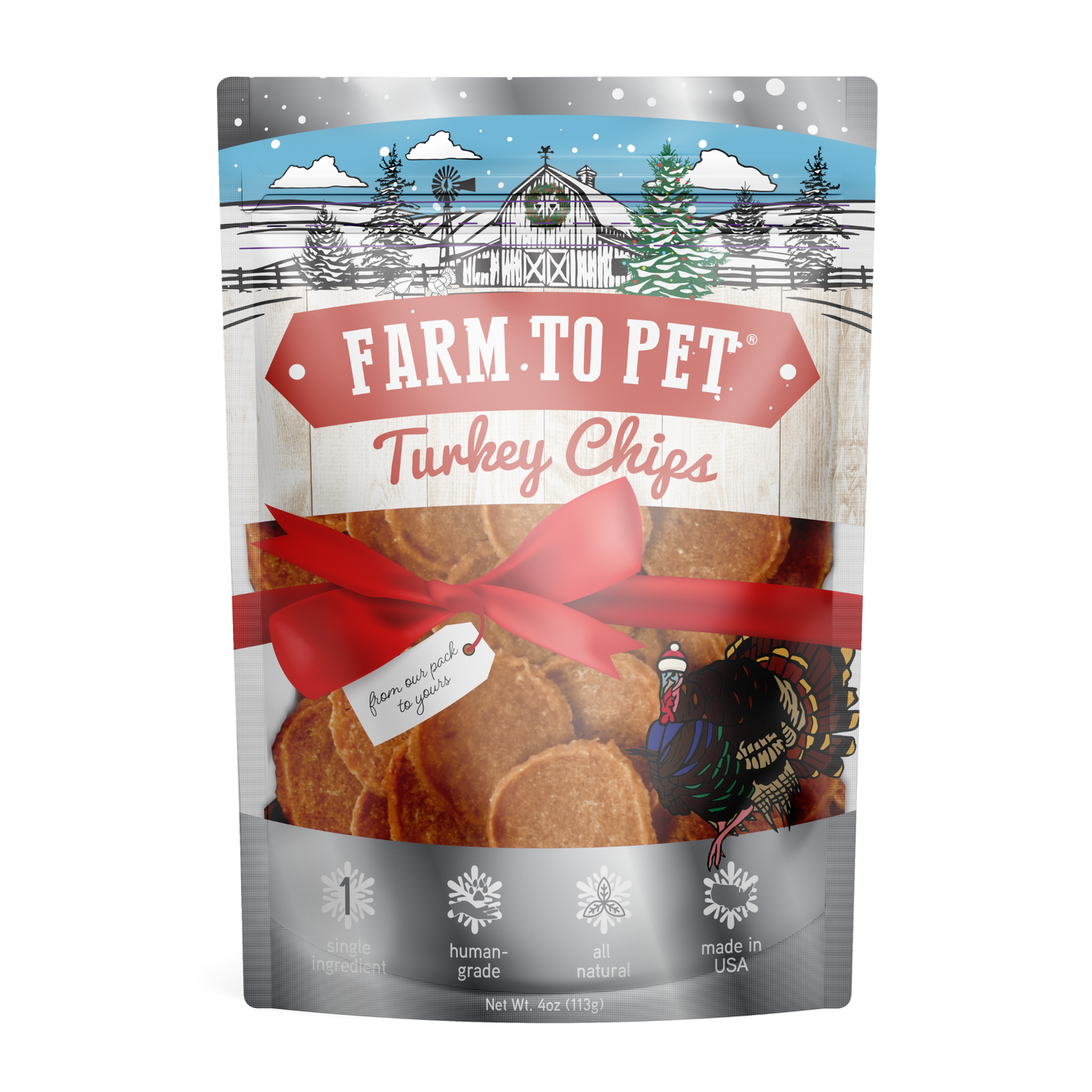 Holiday Turkey Chips Dog Treats (4 oz)