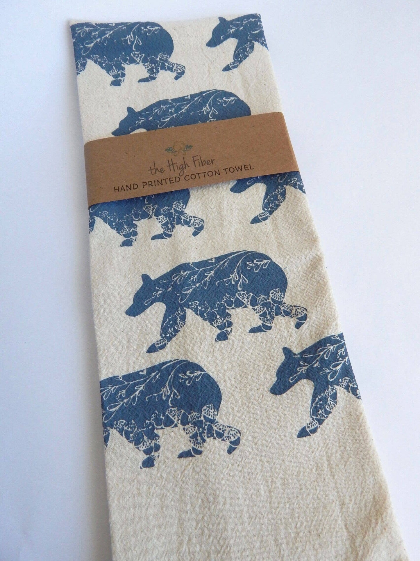 Bear Handprinted Tea Towel