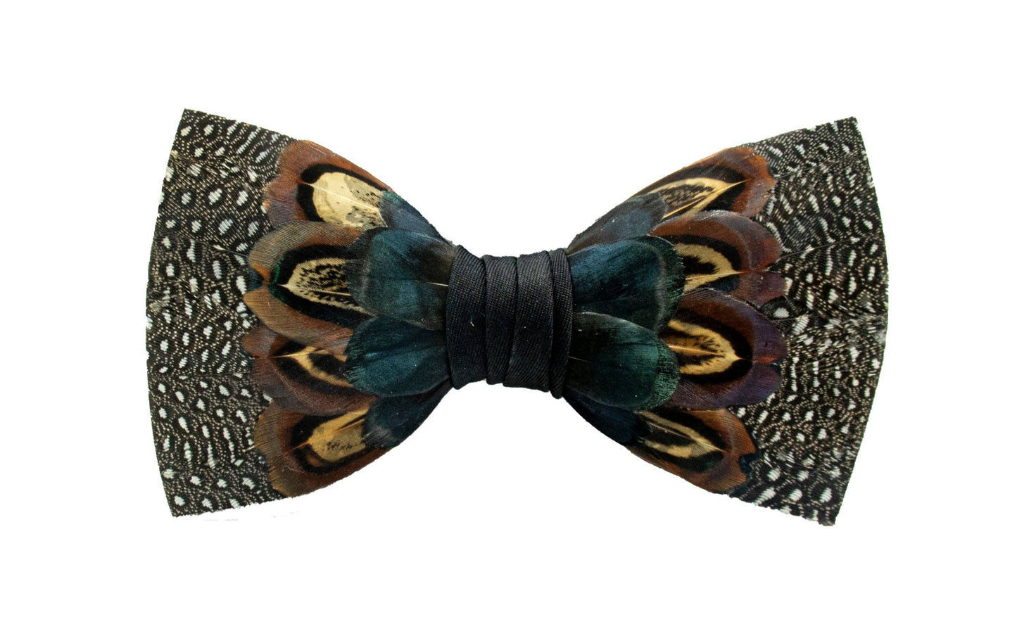 Feather Bow Tie 21 - Guinea & Pheasant