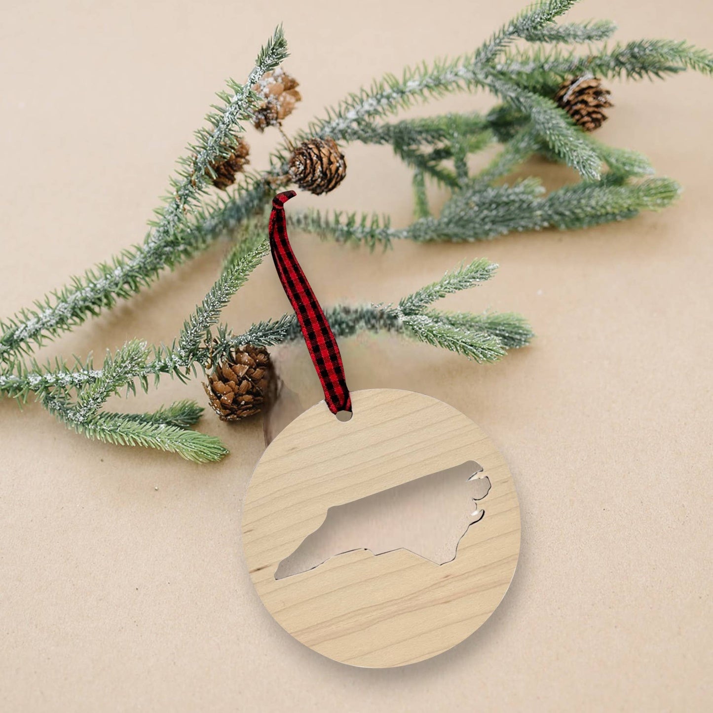 North Carolina Cut-Out Christmas Holiday Ornament