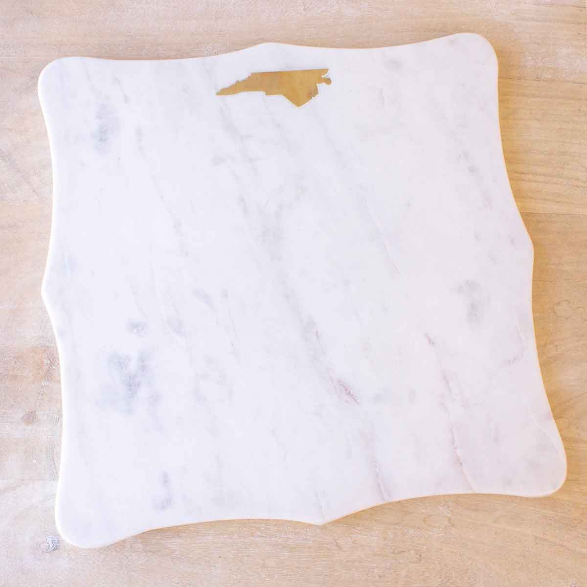 North Carolina Marble Serving Board White/Brass 12x12