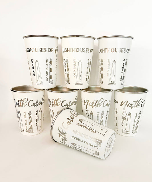 NC Lighthouses Engraved Pint Cup