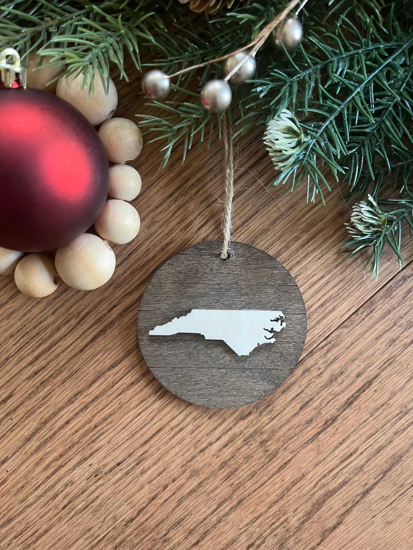 3D Raleigh North Carolina NC Wooden Christmas Ornament
