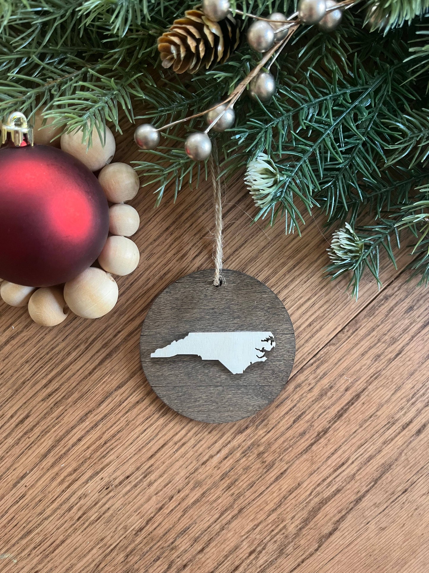 3D Raleigh North Carolina NC Wooden Christmas Ornament