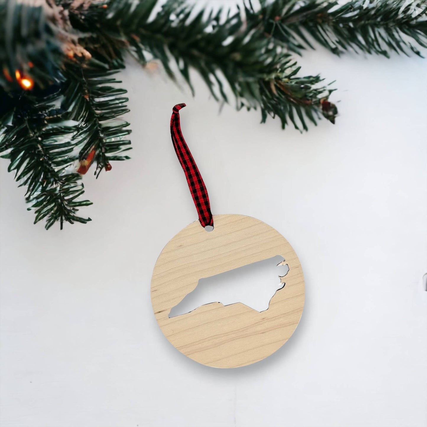 North Carolina Cut-Out Christmas Holiday Ornament