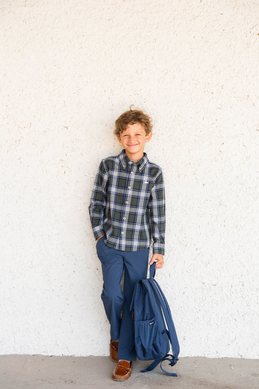 Folly Island Boys Flannel Green