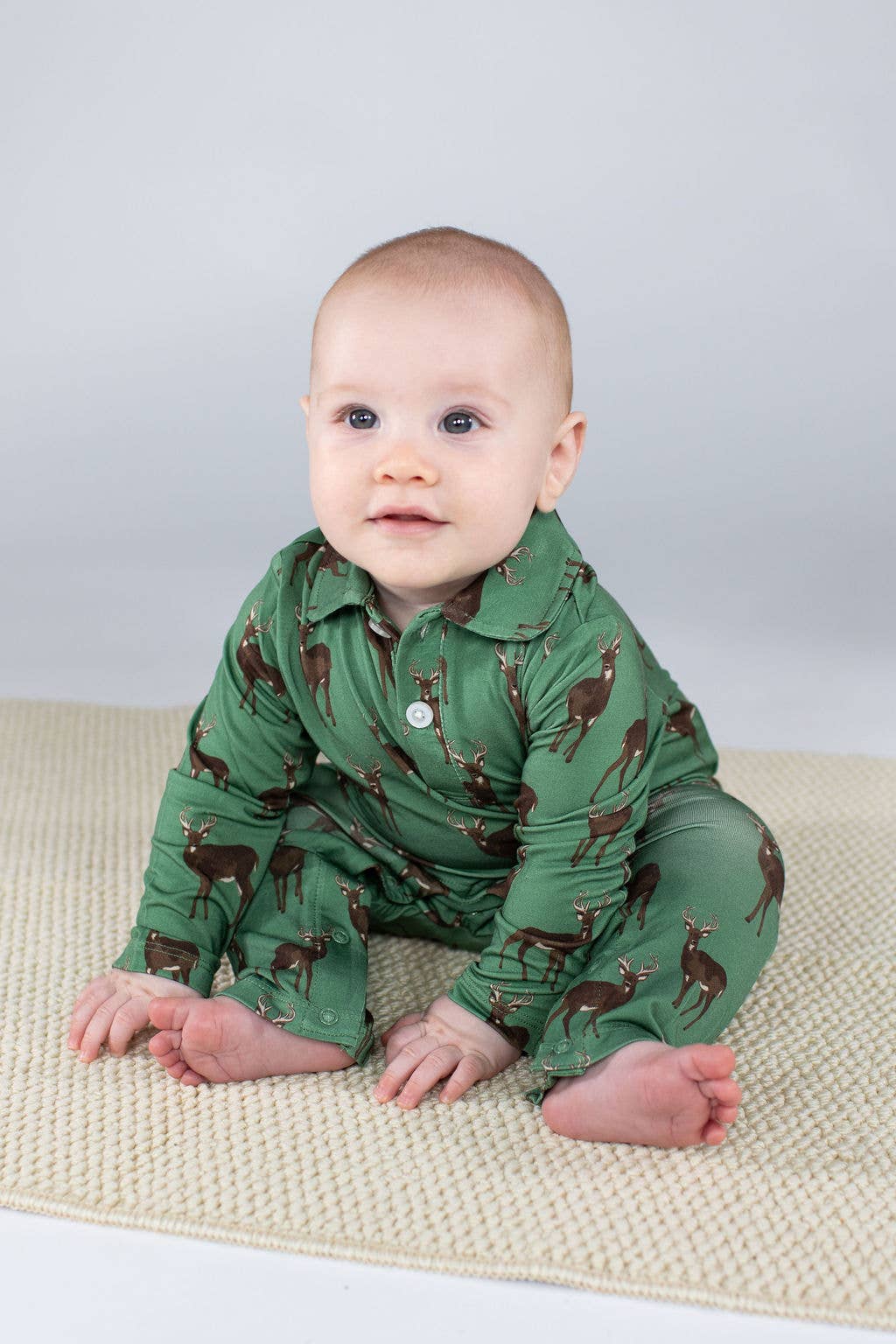 Deer - LS Polo Romper