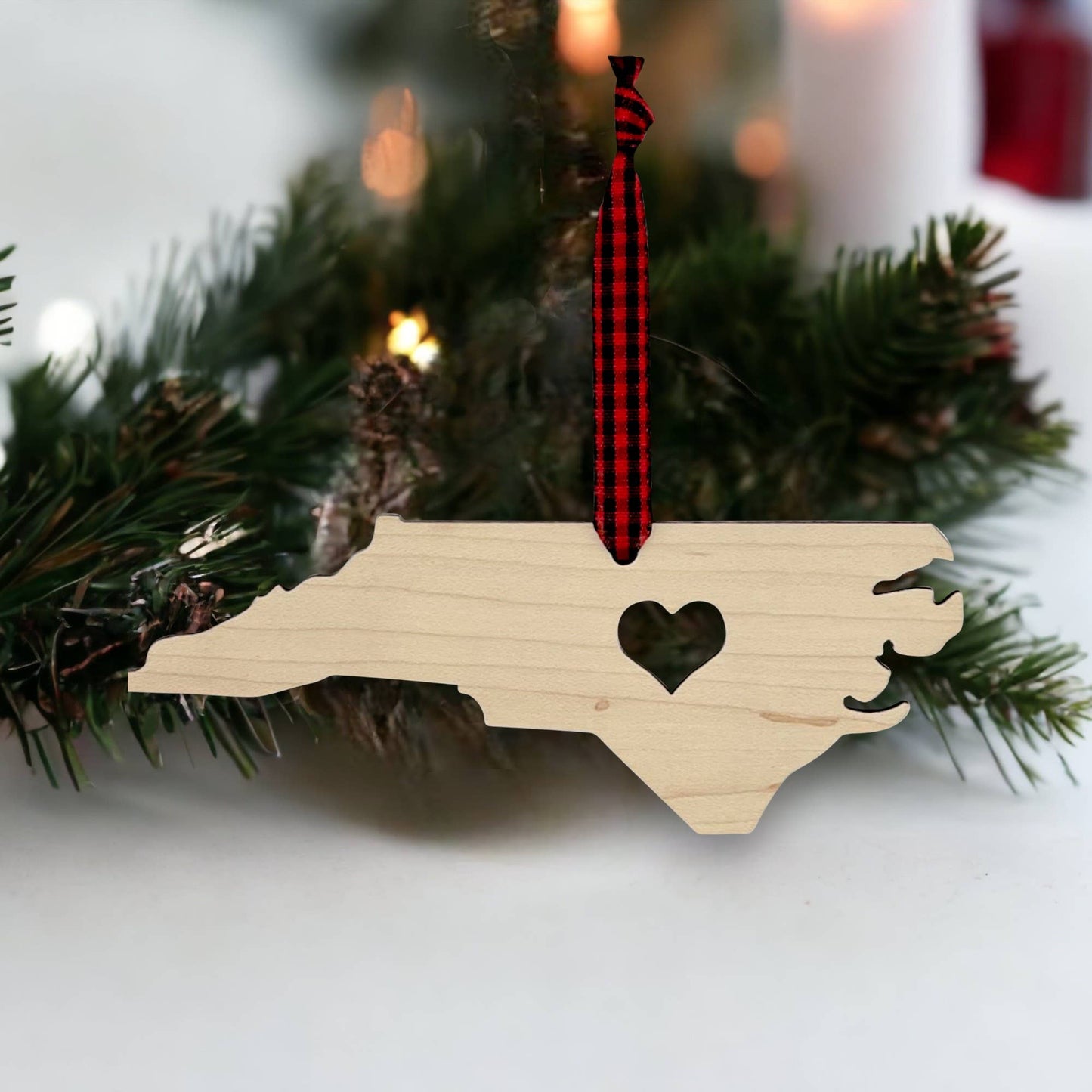 North Carolina Heart Christmas Holiday Ornament