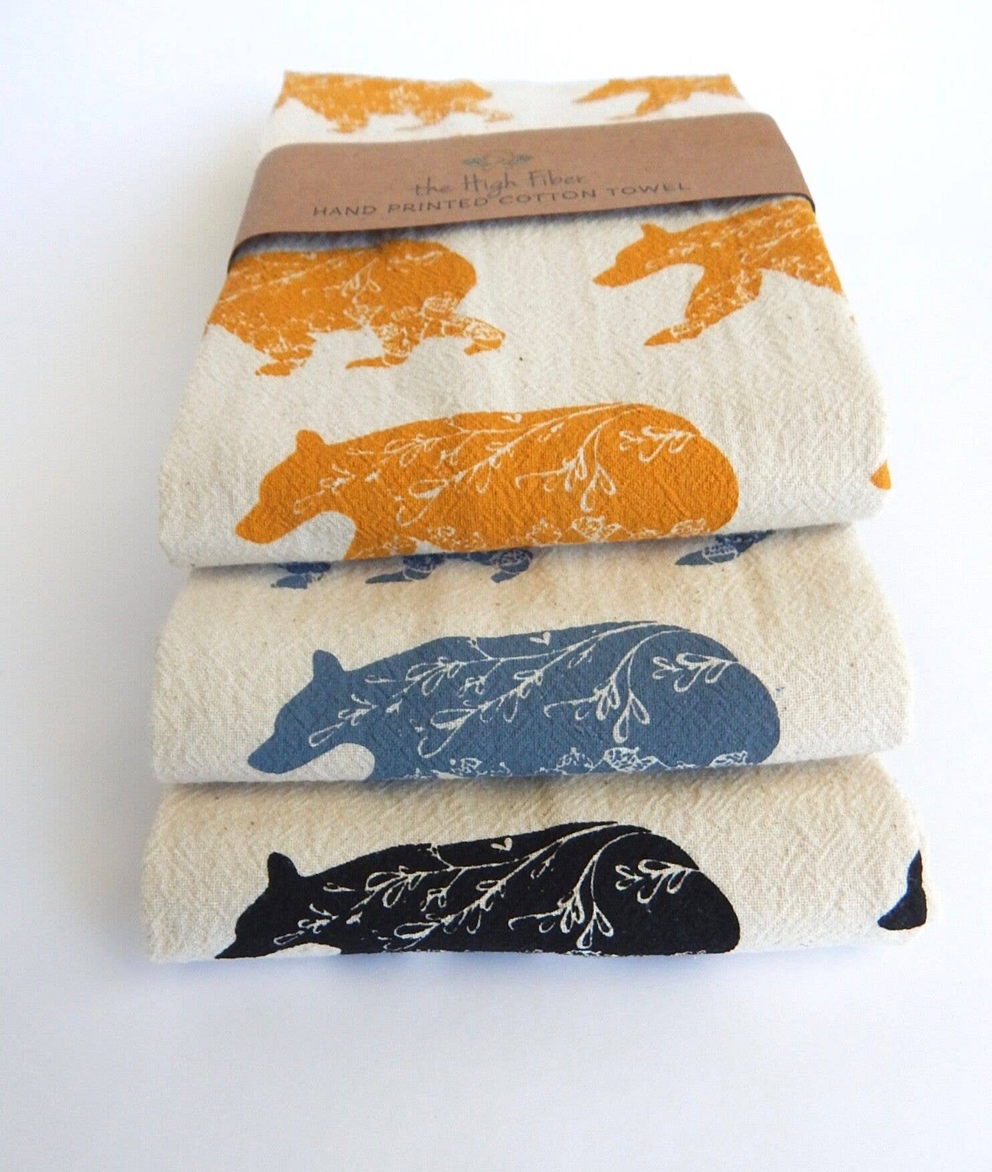 Bear Handprinted Tea Towel