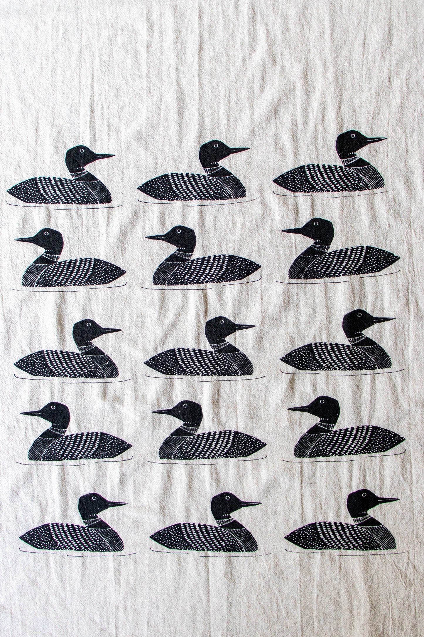Duck Handprinted Tea Towel