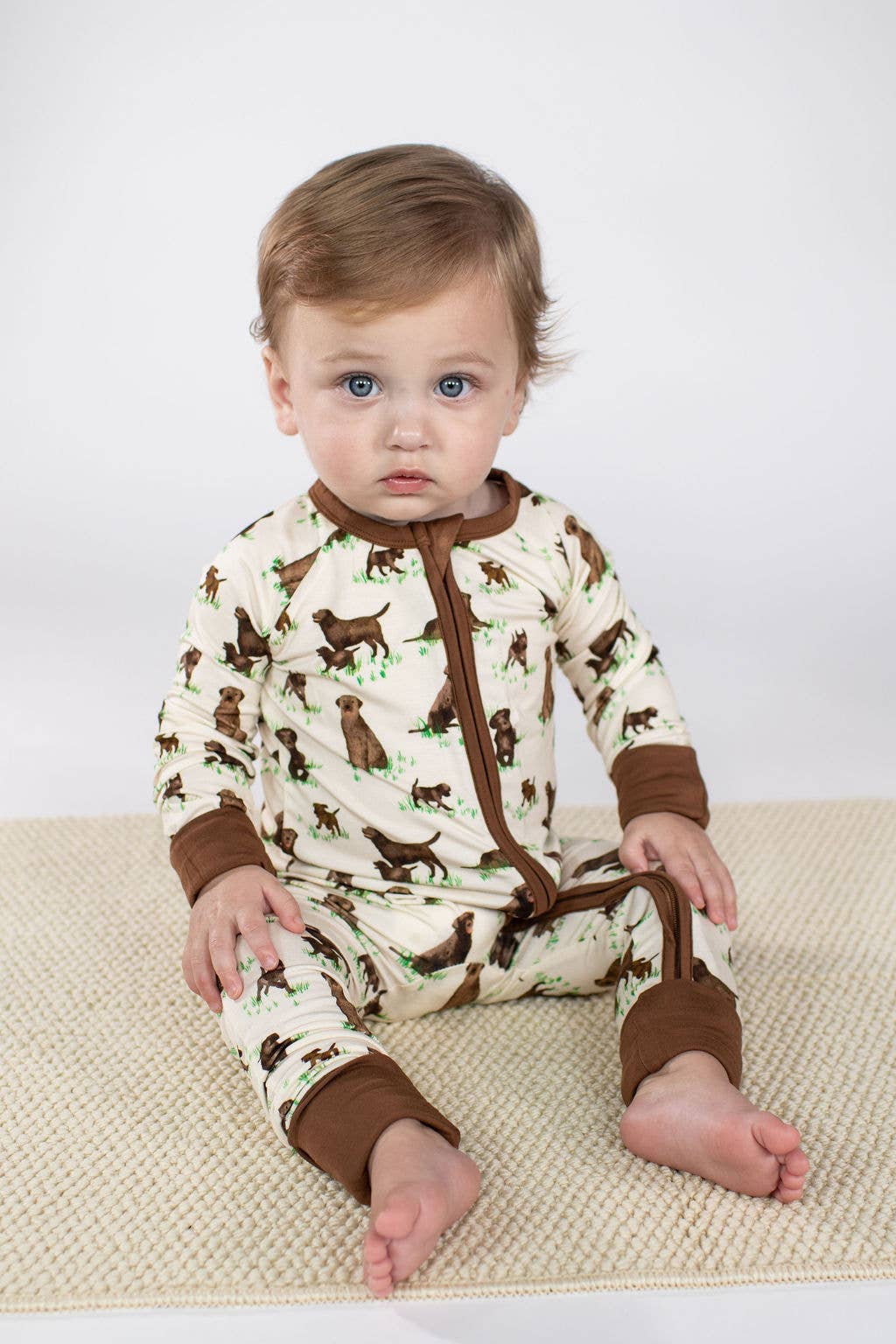 Chocolate Lab Dogs - Convertible Zip PJs