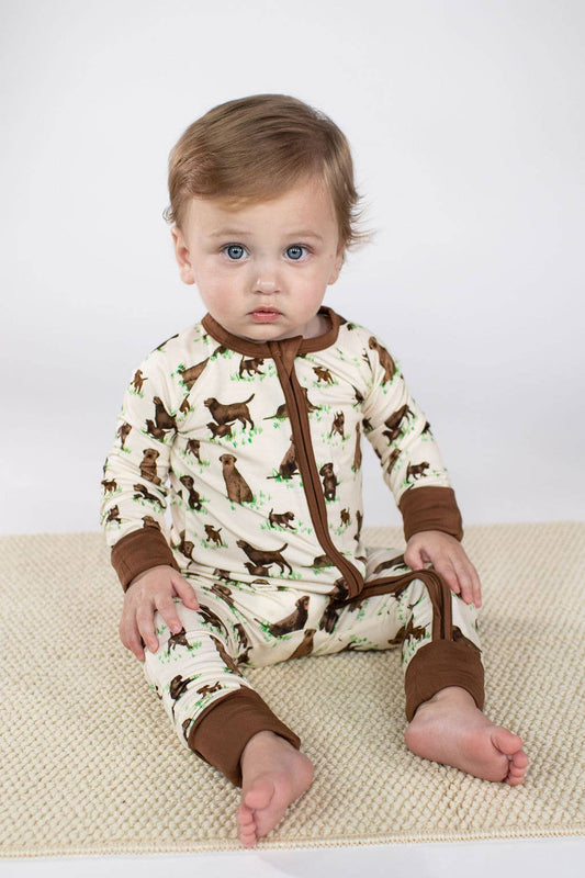 Chocolate Lab Dogs - Convertible Zip PJs