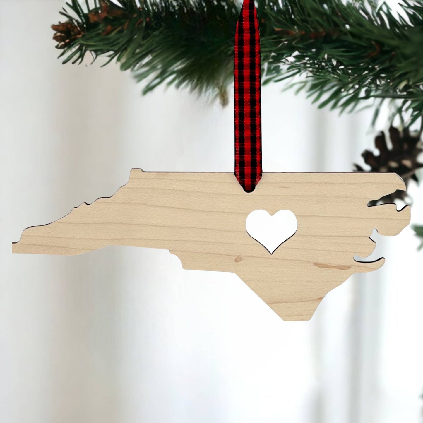 North Carolina Heart Christmas Holiday Ornament