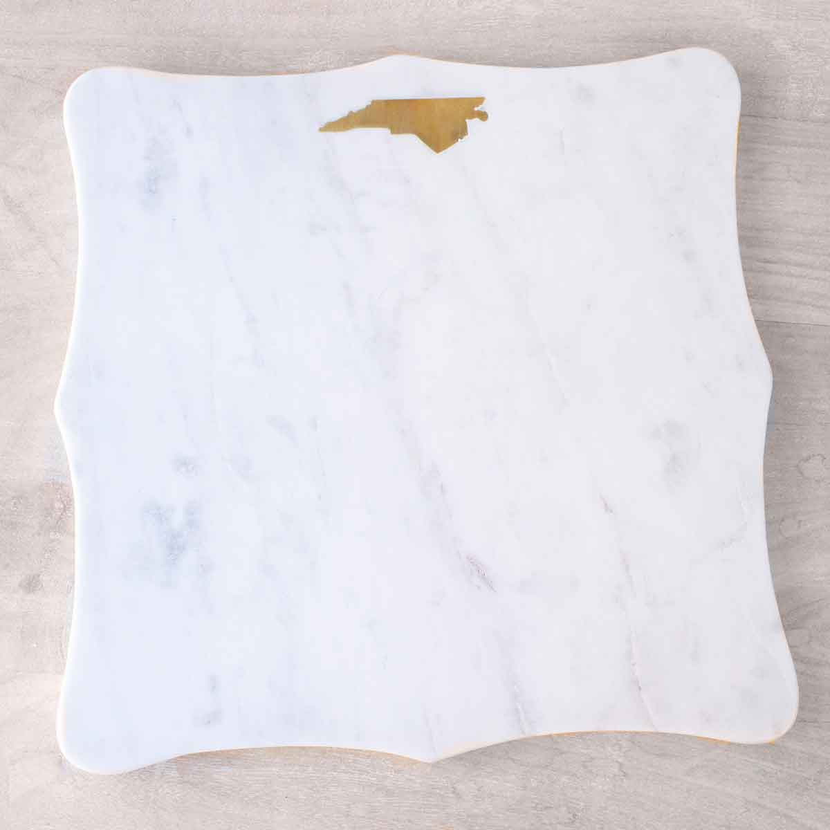North Carolina Marble Serving Board White/Brass 12x12