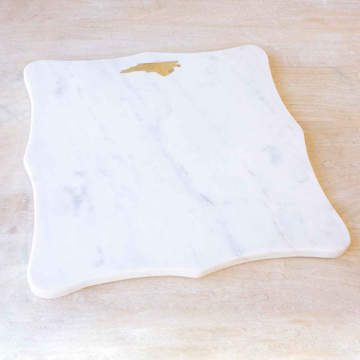 North Carolina Marble Serving Board White/Brass 12x12