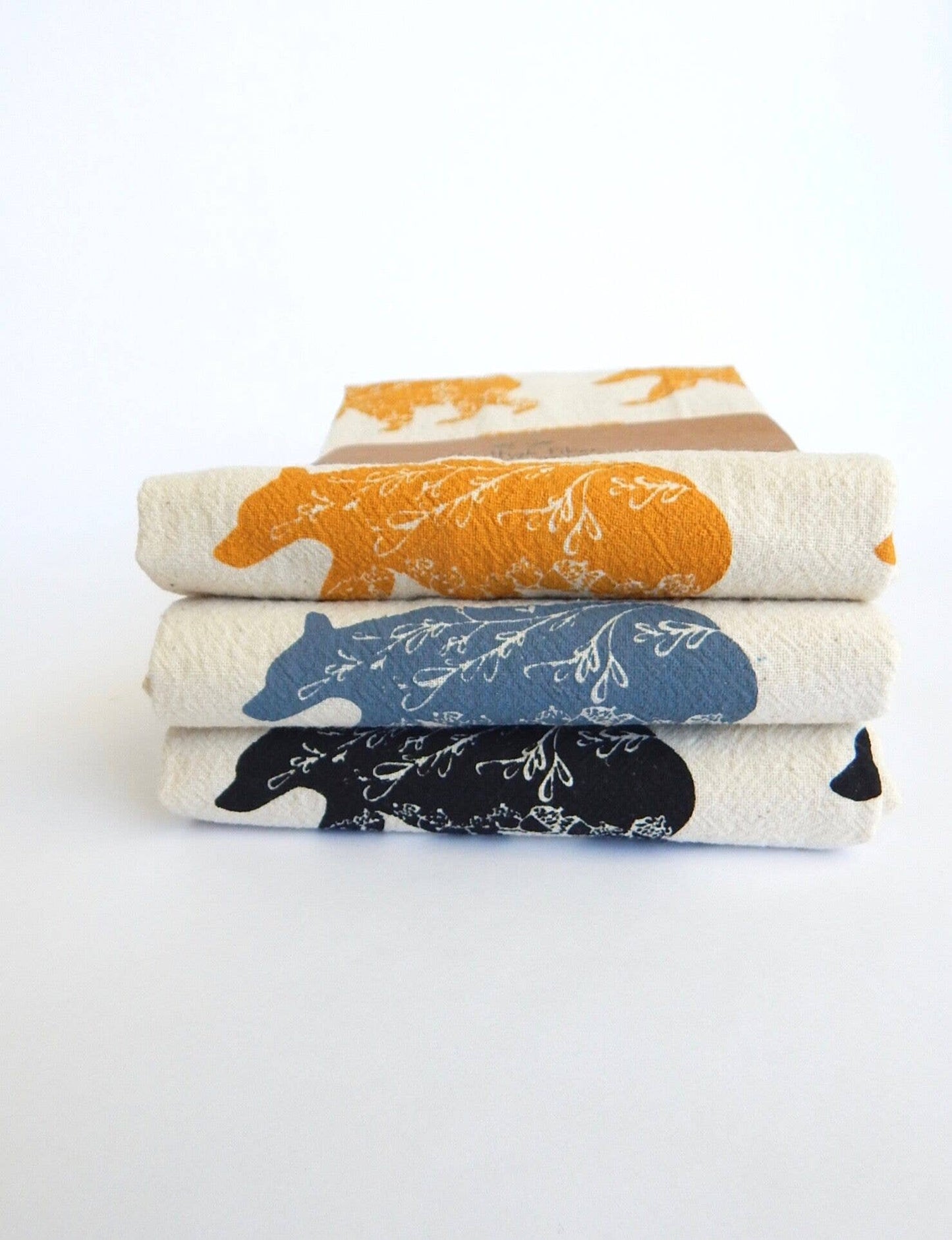 Bear Handprinted Tea Towel