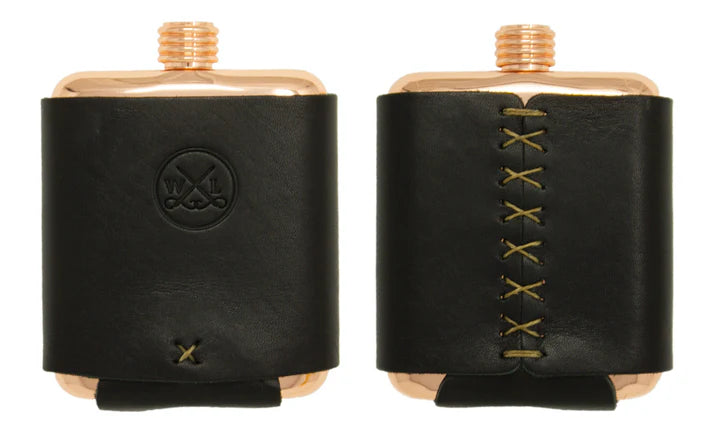 Copper Whiskey Leatherworks North State Logo Flask