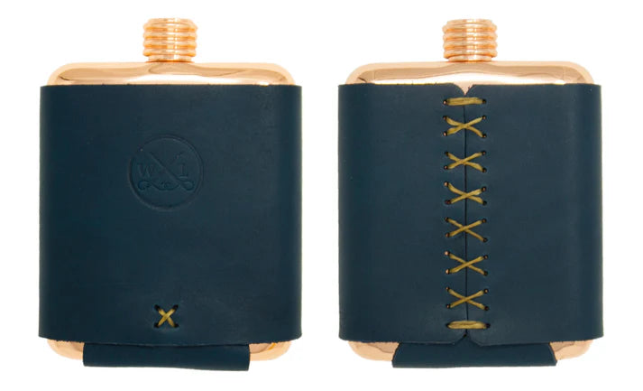 Copper Whiskey Leatherworks North State Logo Flask