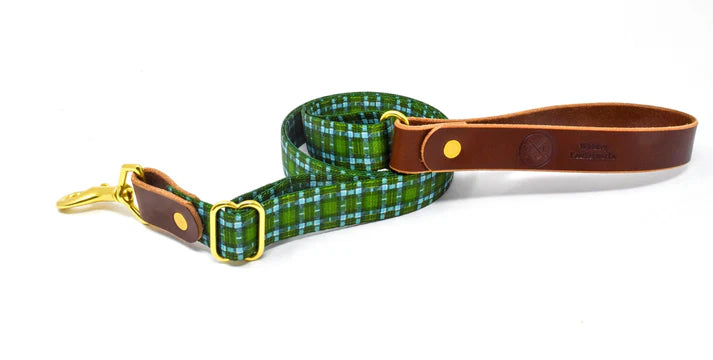 Whiskey Leatherworks Adjustable Tartan Dog Leash