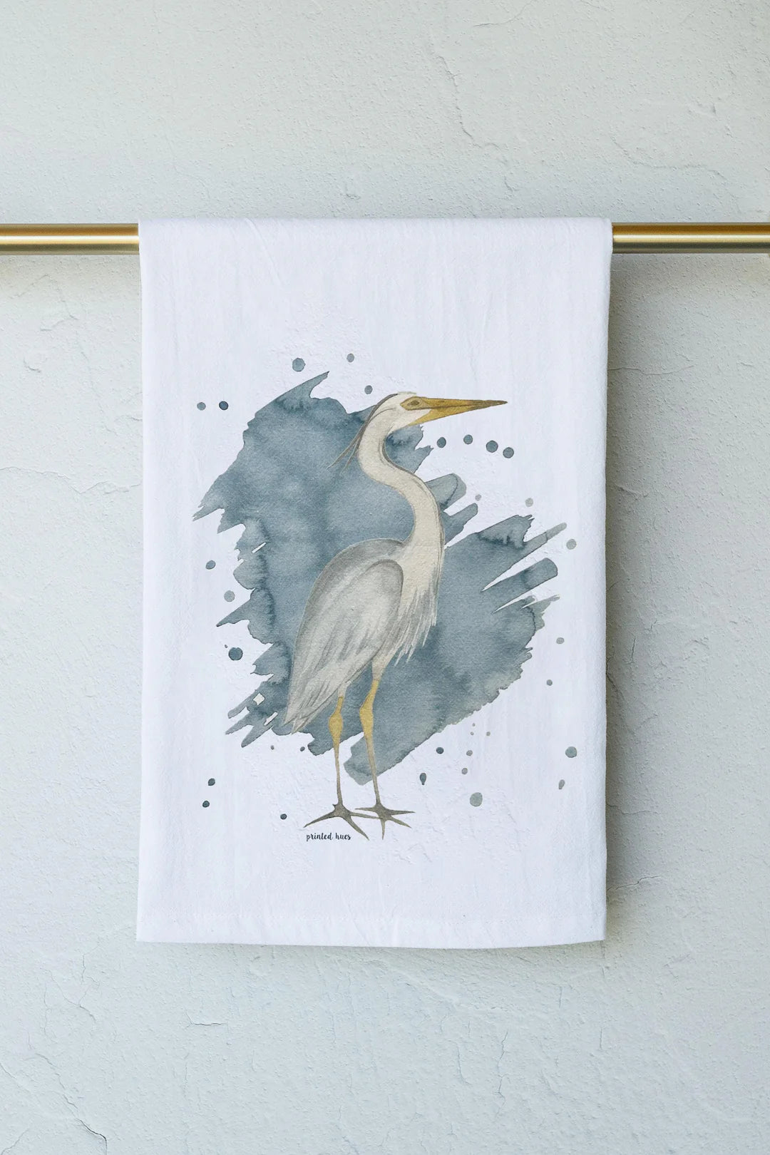 Printed Hues Heron Tea Towel