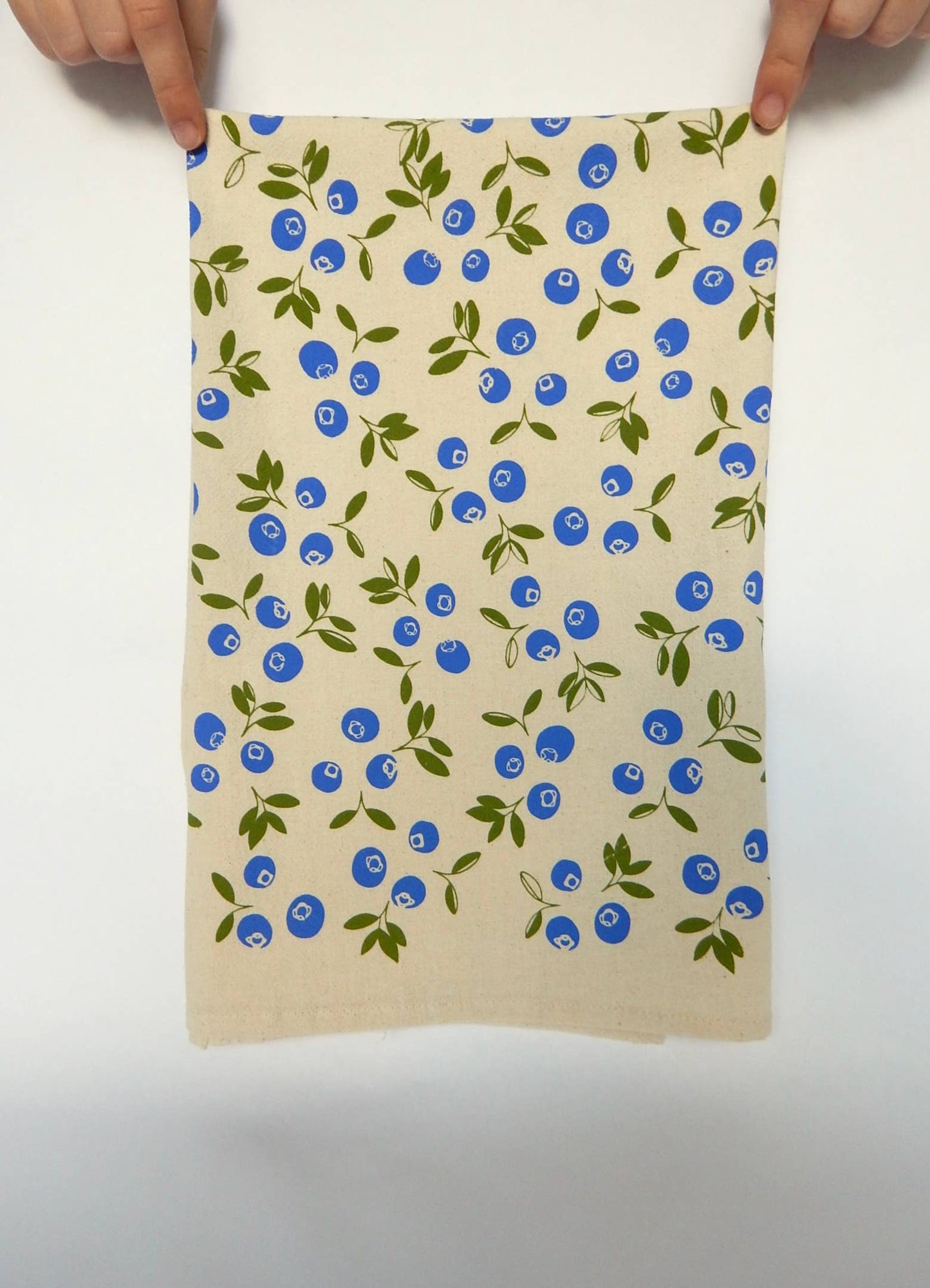 Blueberry Handprinted Tea Towel