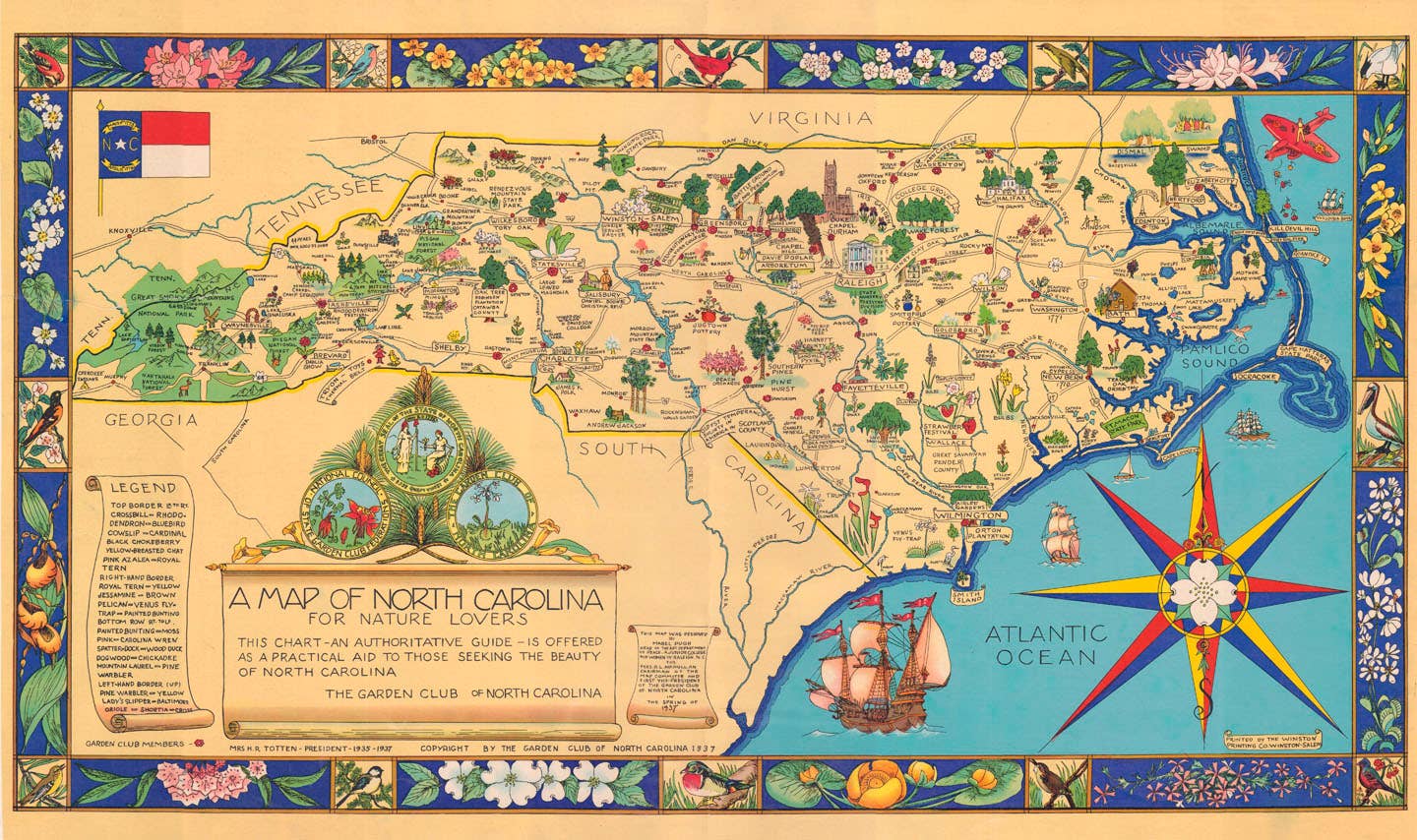 A North Carolina Map for Nature Lovers 550 piece puzzle