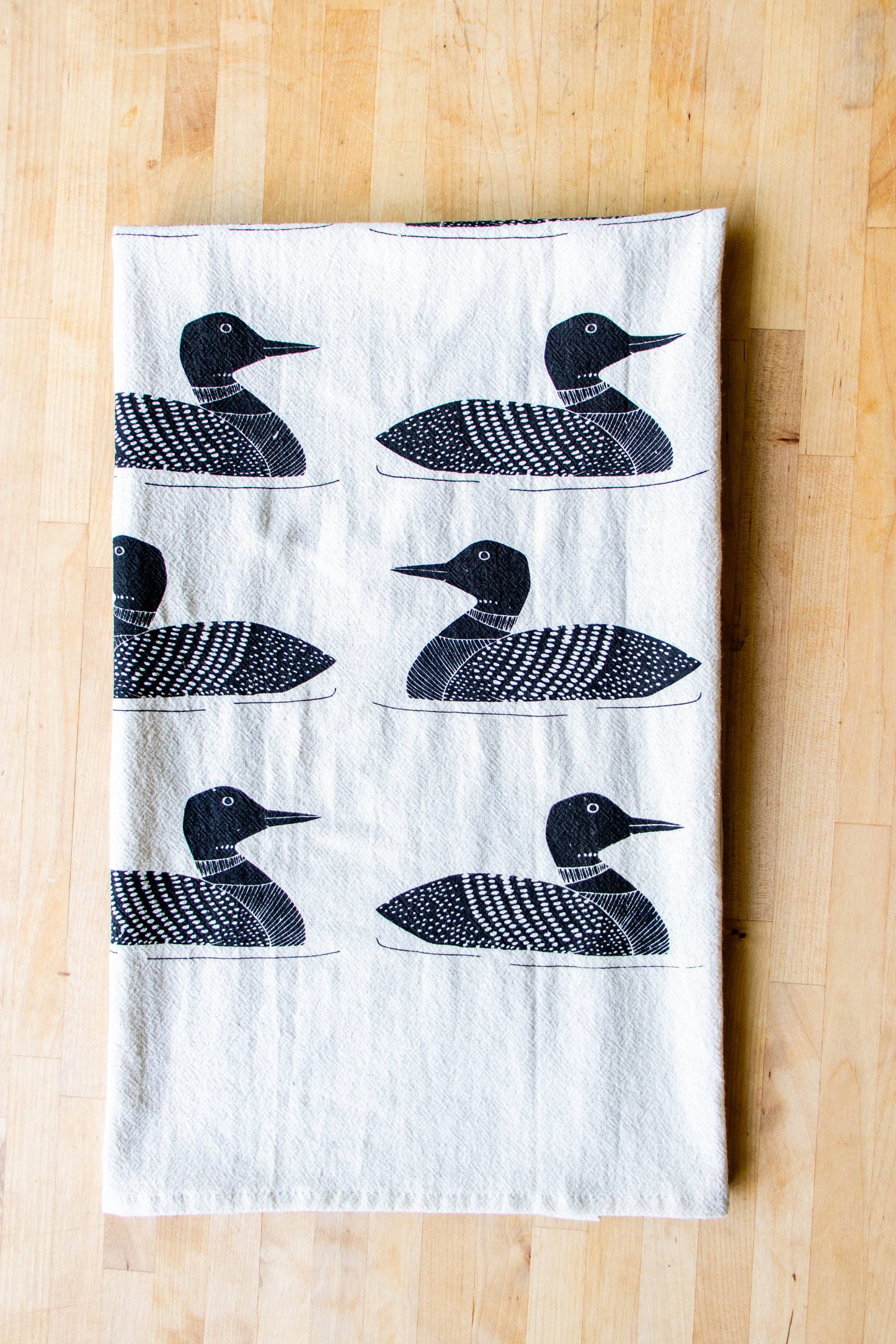 Duck Handprinted Tea Towel