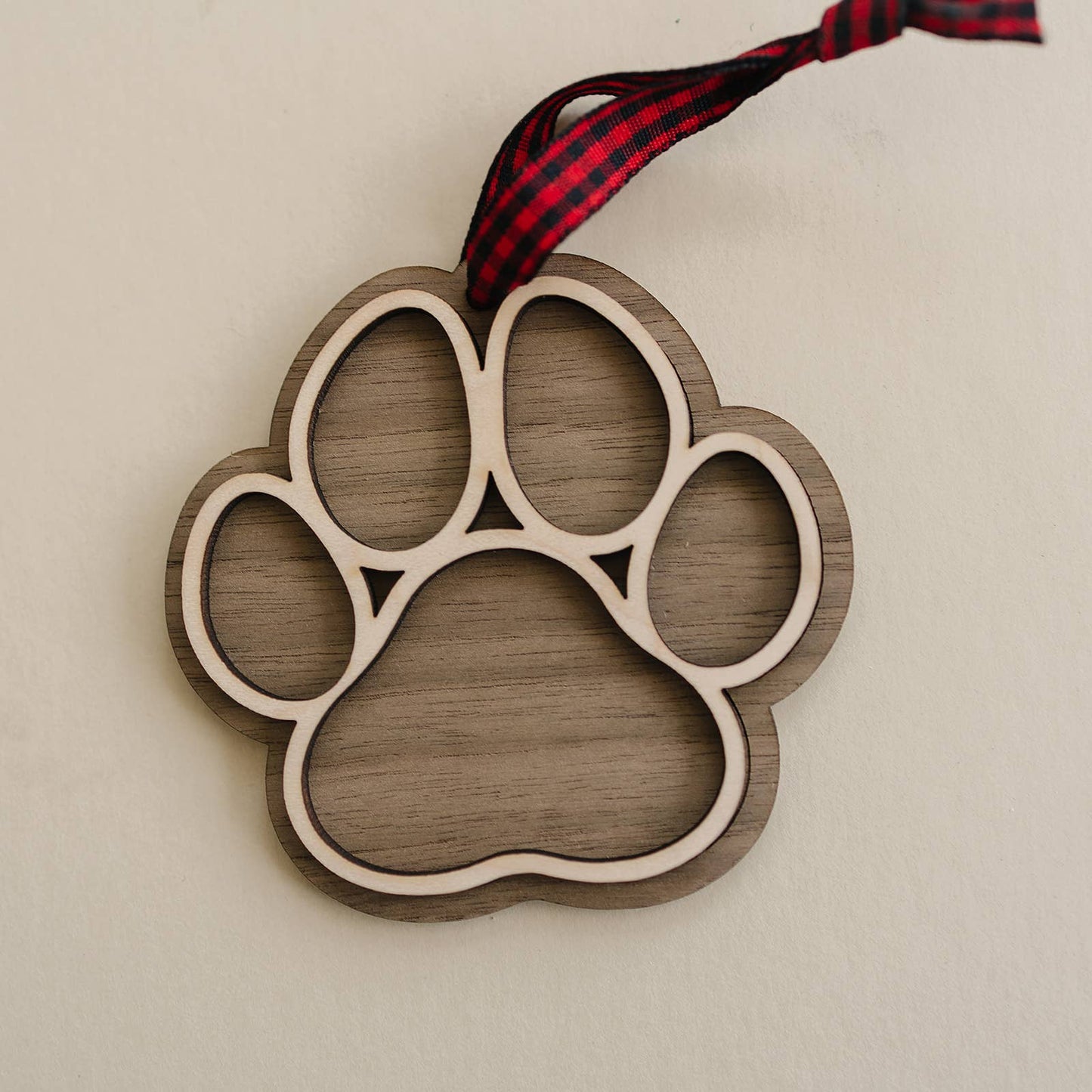 Dog Paw Christmas Holiday Ornament