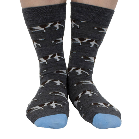 EXTRAFINE MERINO WOOL POINTER DOG IN CHARCOAL