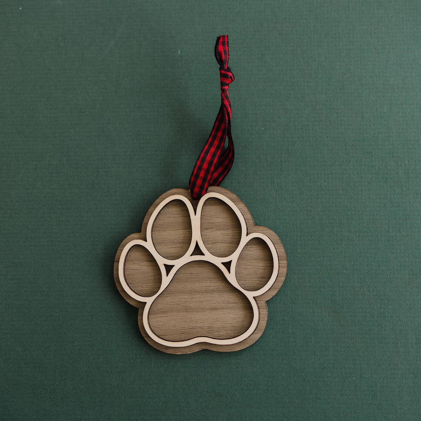 Dog Paw Christmas Holiday Ornament