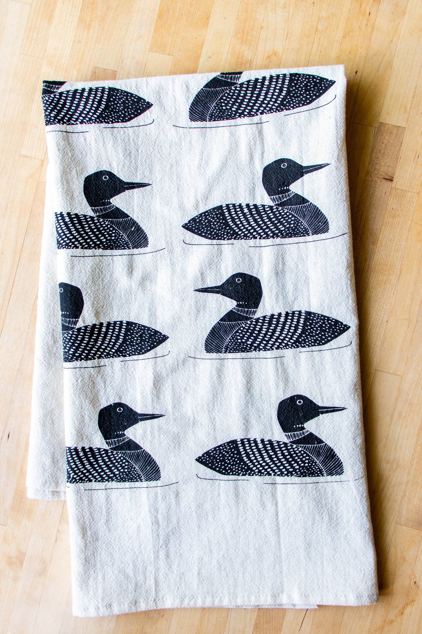 Duck Handprinted Tea Towel