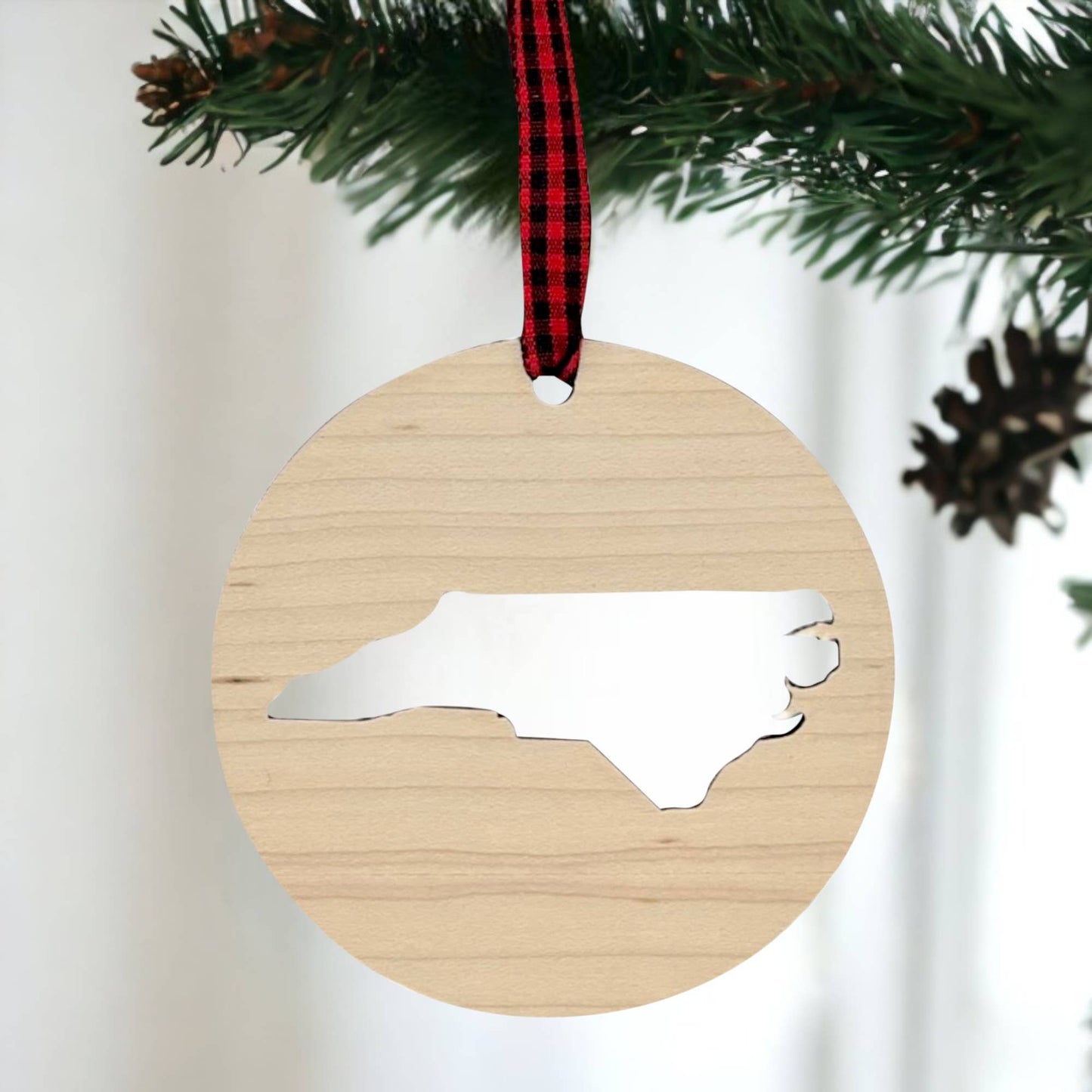 North Carolina Cut-Out Christmas Holiday Ornament