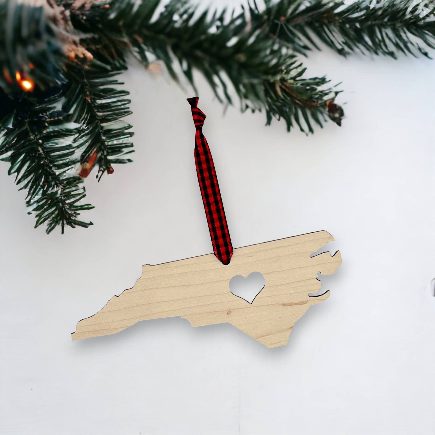 North Carolina Heart Christmas Holiday Ornament
