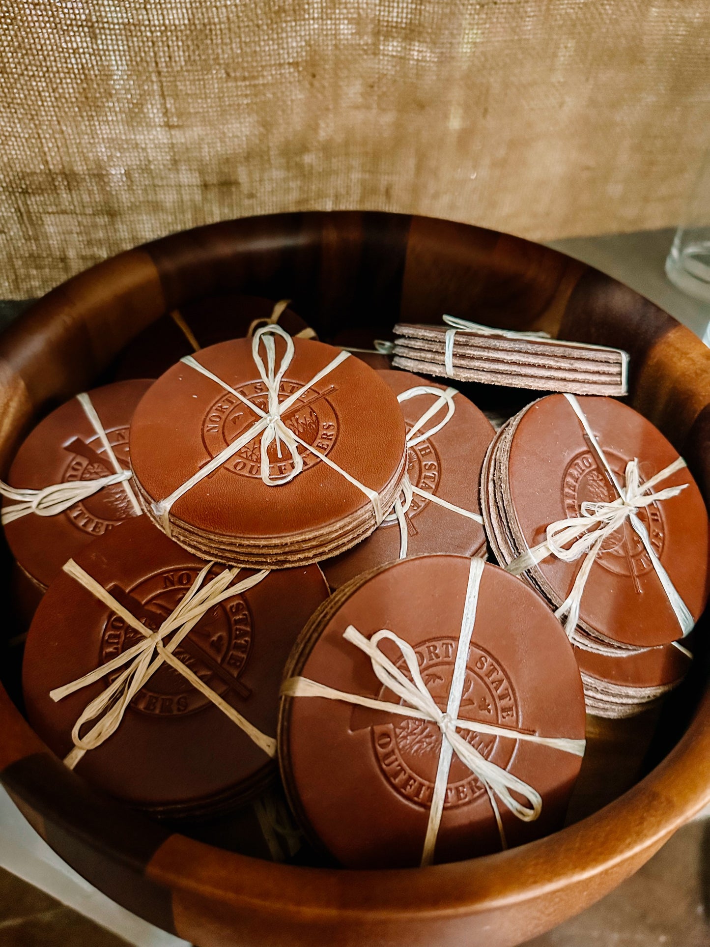 Whiskey Leatherworks Private Label Leather Coaster Sets