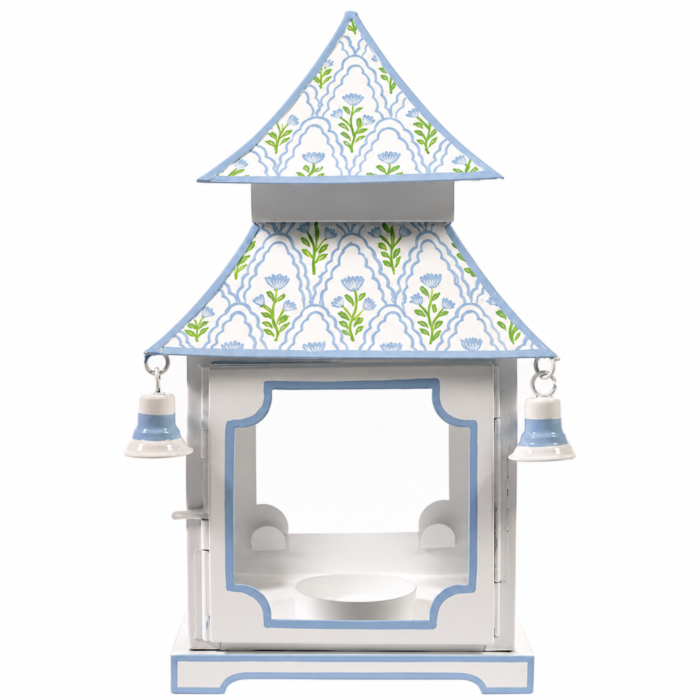 White & Blue Tulip Pagoda Lantern (3 Sizes)