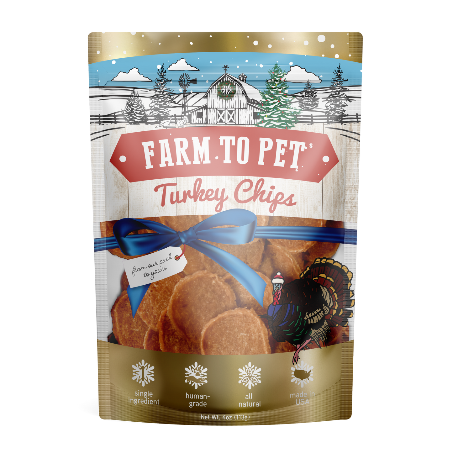 Holiday Turkey Chips Dog Treats (4 oz)