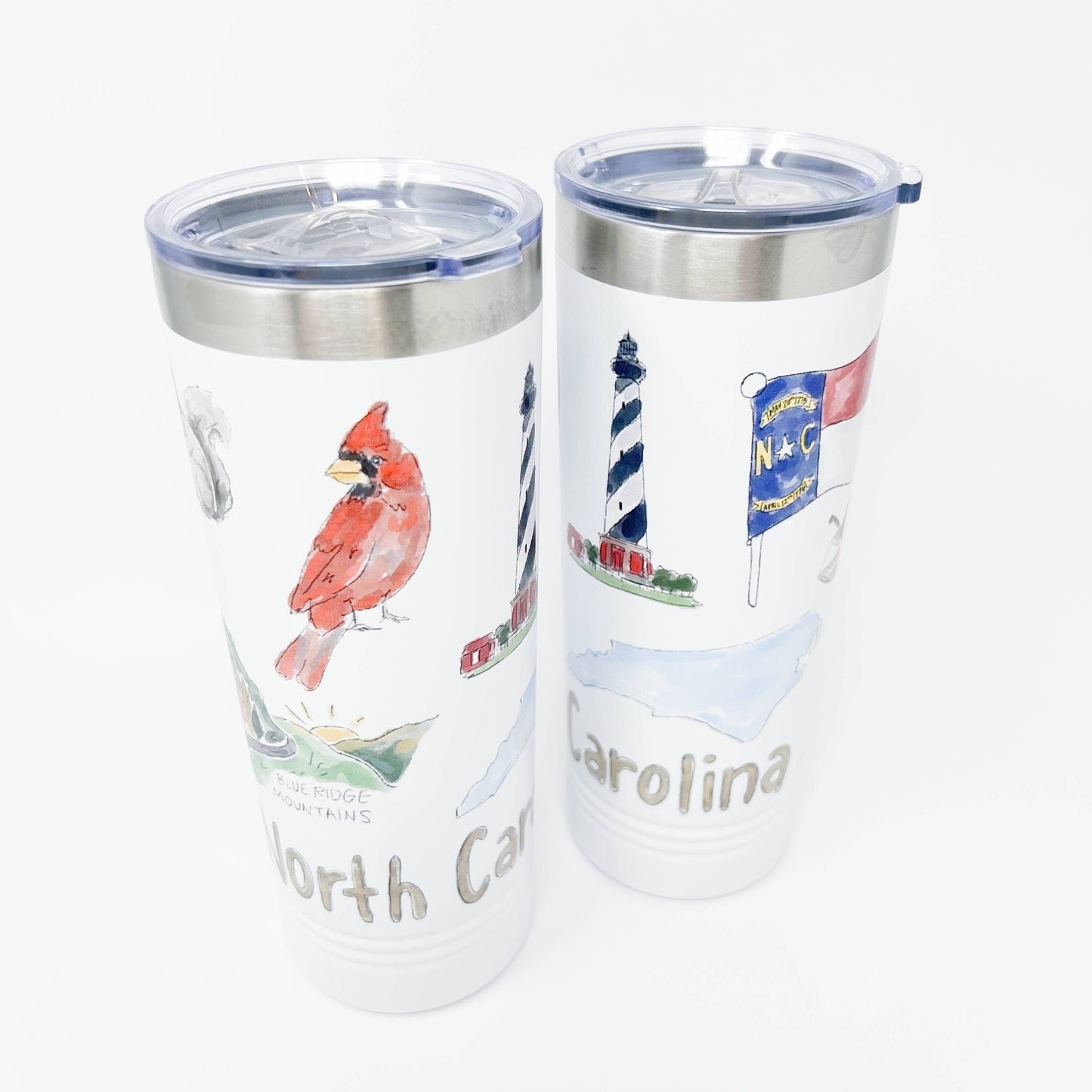 North Carolina Icons Skinny Tumbler 22oz