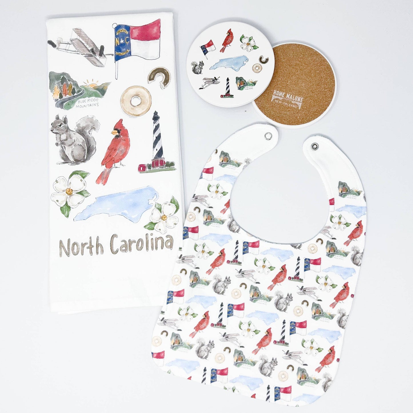 North Carolina Icons Baby Bib