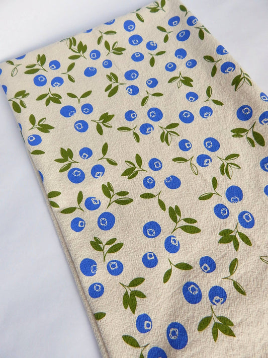 Blueberry Handprinted Tea Towel