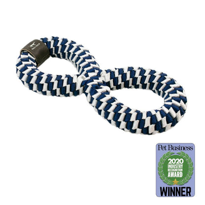 Tall Tails Navy Braided Infinity Dog Tug Toy