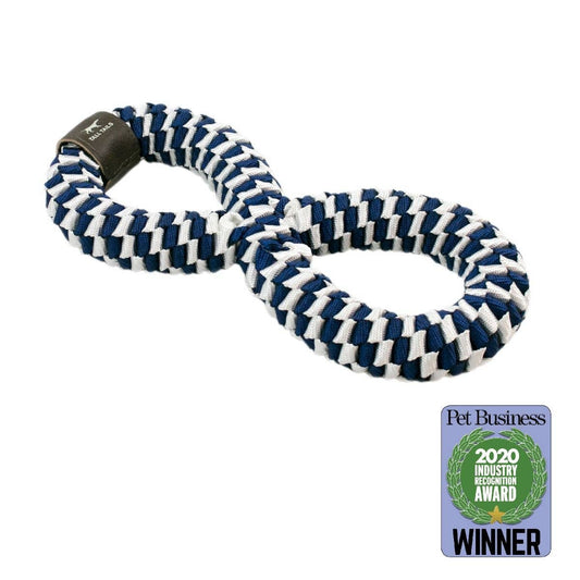 Tall Tails Navy Braided Infinity Dog Tug Toy