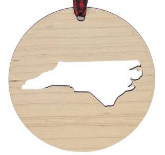 North Carolina Cut-Out Christmas Holiday Ornament