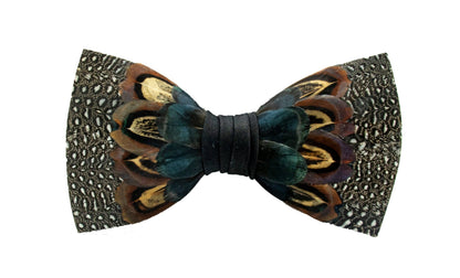 Feather Bow Tie 21 - Guinea & Pheasant