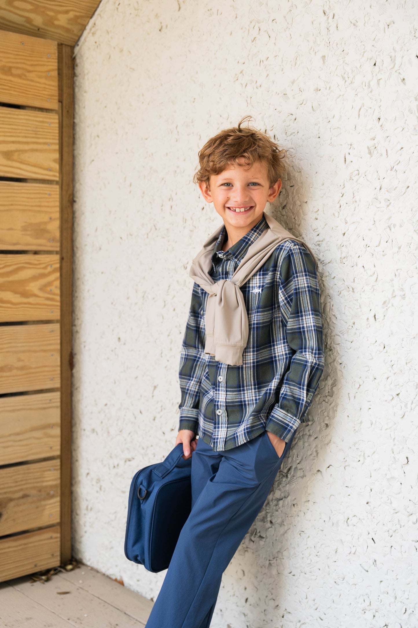 Folly Island Boys Flannel Green