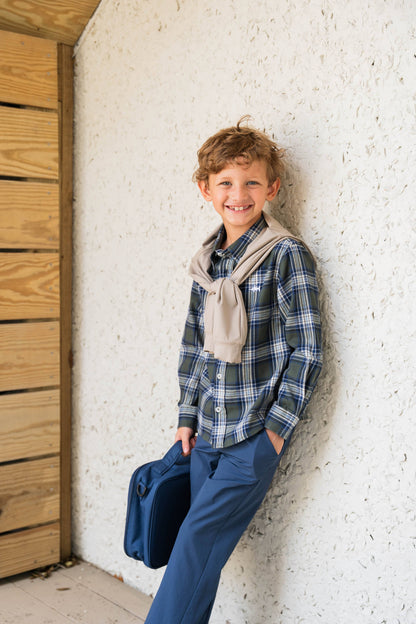 Folly Island Boys Flannel Green