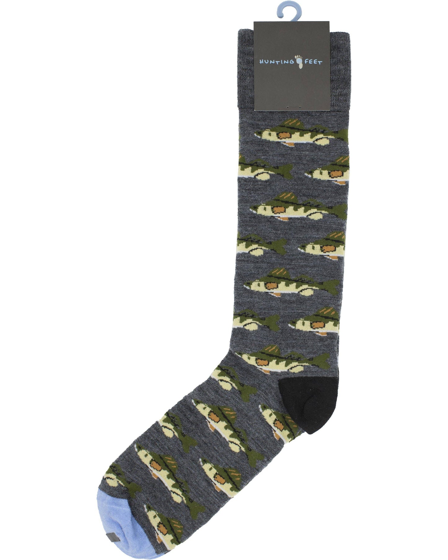 EXTRAFINE MERINO WOOL YELLOW PERCH FISH - CHARCOAL