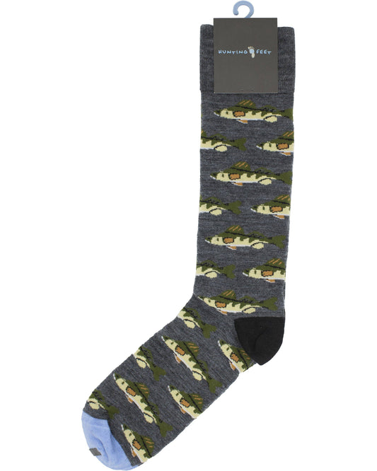EXTRAFINE MERINO WOOL YELLOW PERCH FISH - CHARCOAL