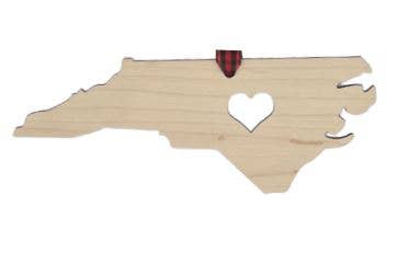 North Carolina Heart Christmas Holiday Ornament