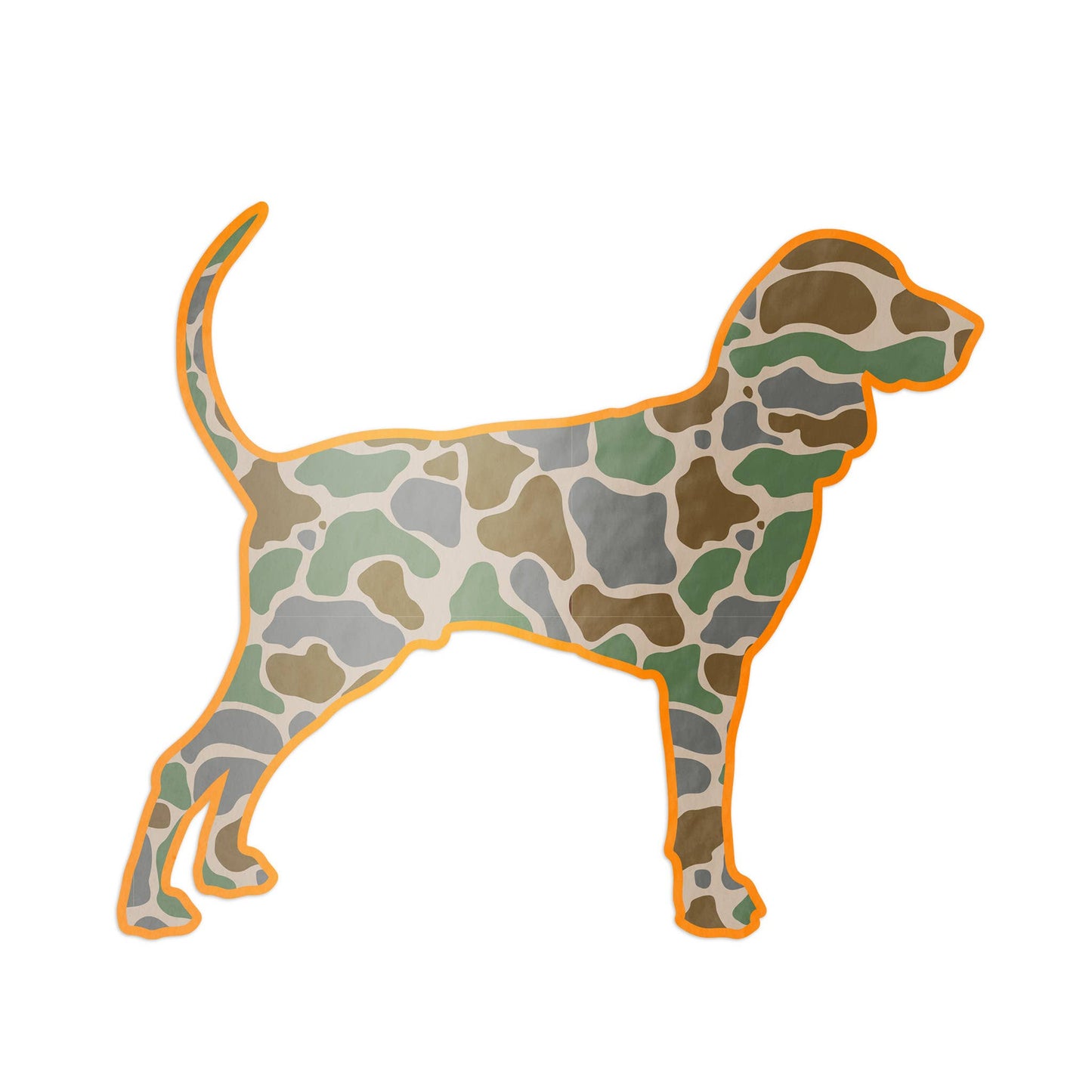 Camo Bluetick Coonhound Dog Sticker